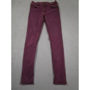 Mavi Jeans Womens 26‎ Red Mid Rise Skinny Alexa Pockets Distressed